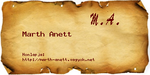 Marth Anett névjegykártya
