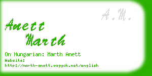 anett marth business card